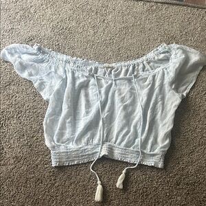 Light Blue Off-Shoulder Women's Top